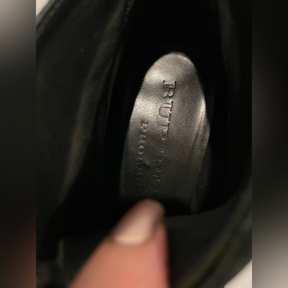 BURBERRY Authentic Prorsum Brogue Platform Lace Up Boot Black Leather Womens 8.5 - Picture 7 of 8